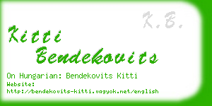 kitti bendekovits business card